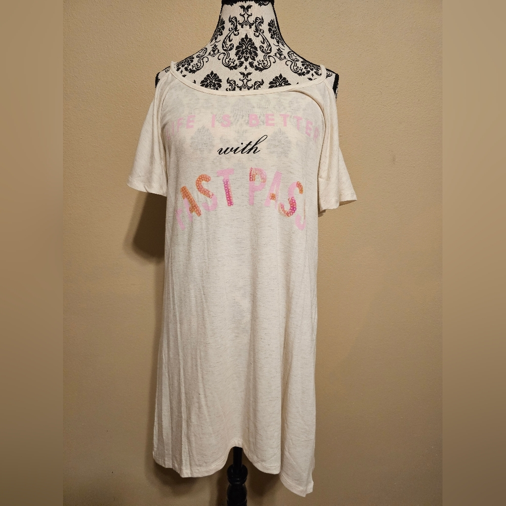 Disney Parks Cold Shoulder Fast Pass Dress Size M NWT